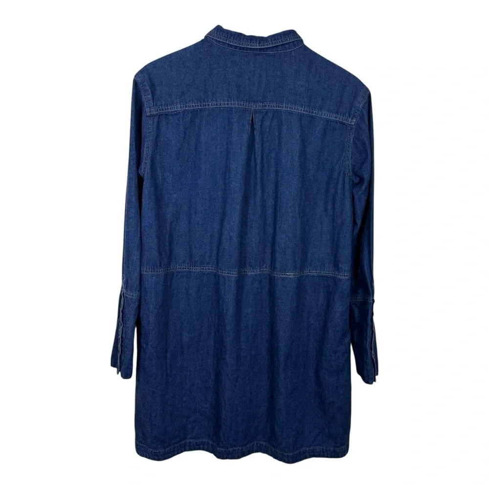 Free People Denim Shirt Dress Tunic Button Front Size Small - Picture 5 of 8